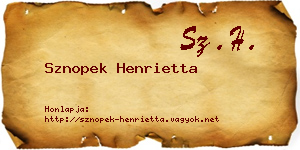 Sznopek Henrietta névjegykártya
